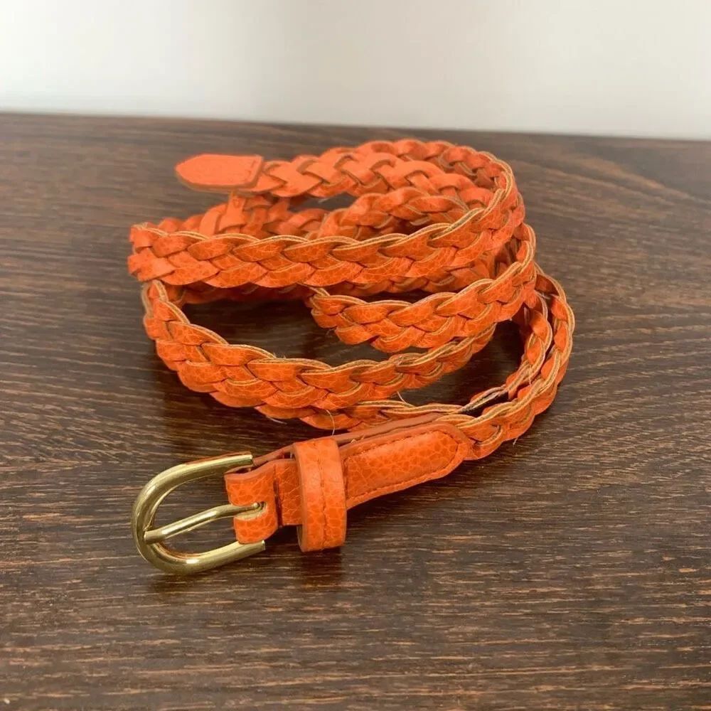 H&M Women Fine Pin Buckle Weave Braided Fashion Genuine Belt